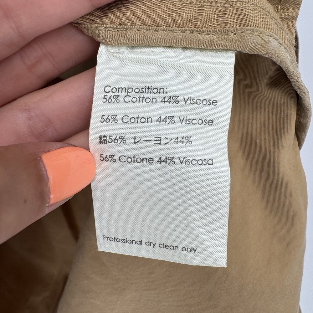 3.1 Phillip Lim Casual Mini Dress Women's 8 Khaki Cotton Blend Short Sleeve - Picture 7 of 9